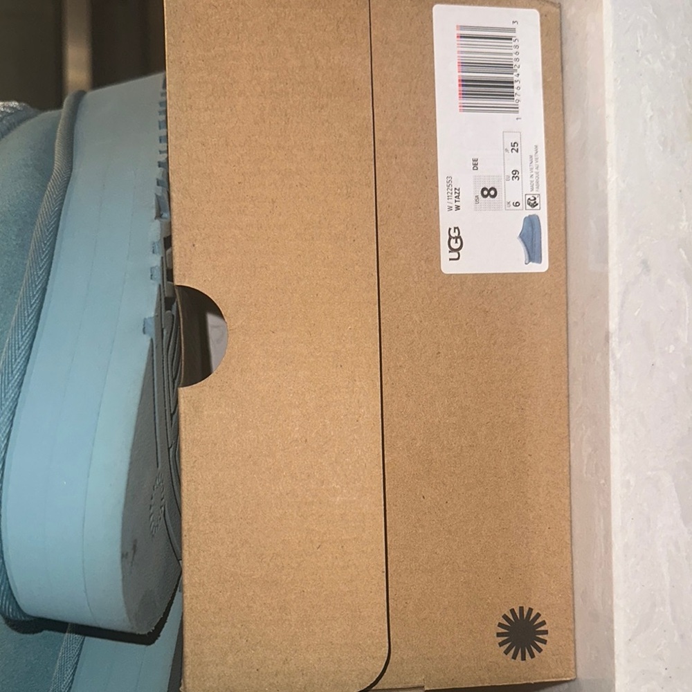 UGG Blue Suede Platform Slippers - Picture 4 of 6